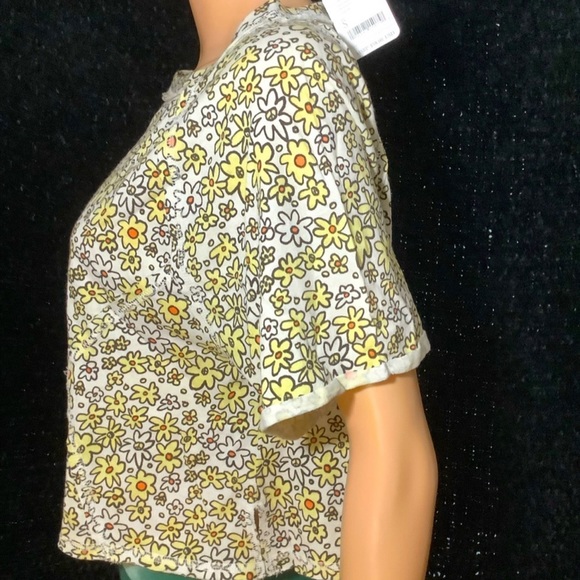 🌼Free People 🌼Sammie Stripe Cotton Crop Raglan Tee ☮️ BNWT ☮️ - Picture 9 of 16